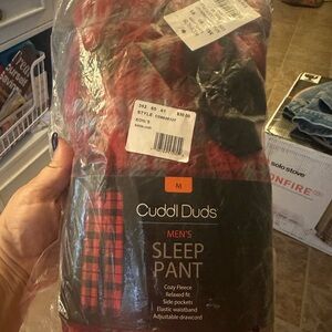 Brand new men’s medium cuddl Duds Red and Black Sleep Pants